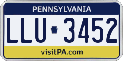 PA license plate LLU3452