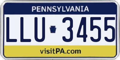 PA license plate LLU3455