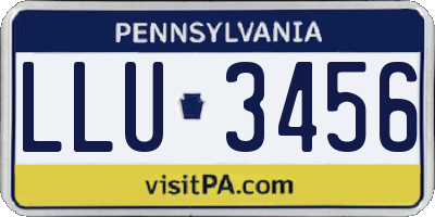 PA license plate LLU3456