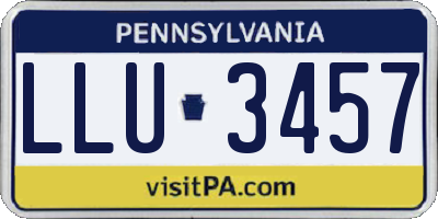PA license plate LLU3457