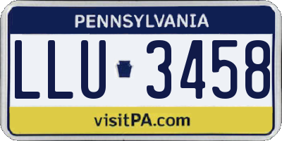 PA license plate LLU3458