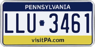 PA license plate LLU3461