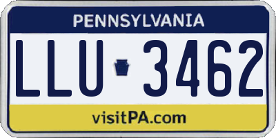 PA license plate LLU3462