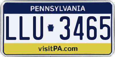 PA license plate LLU3465
