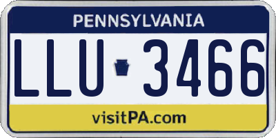 PA license plate LLU3466