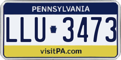PA license plate LLU3473
