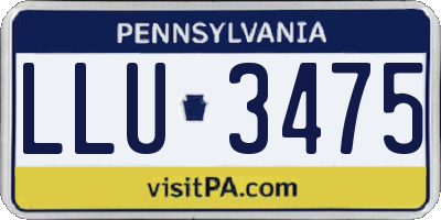 PA license plate LLU3475