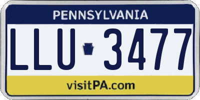 PA license plate LLU3477