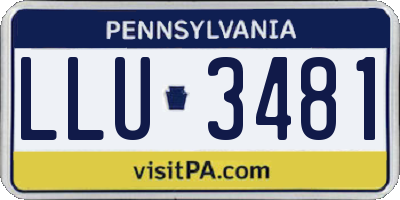 PA license plate LLU3481