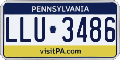 PA license plate LLU3486