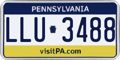 PA license plate LLU3488