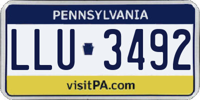 PA license plate LLU3492