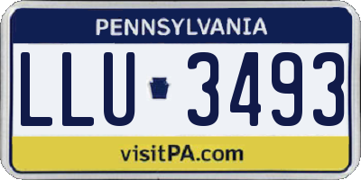 PA license plate LLU3493