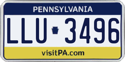 PA license plate LLU3496