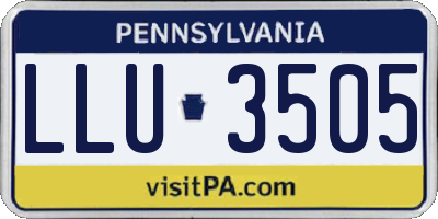 PA license plate LLU3505