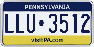 PA license plate LLU3512