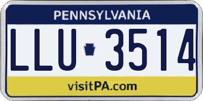 PA license plate LLU3514