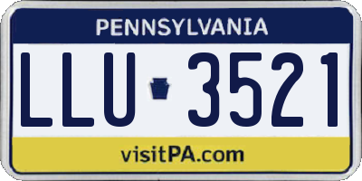 PA license plate LLU3521