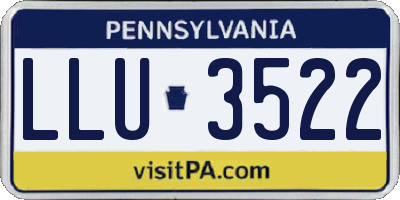 PA license plate LLU3522