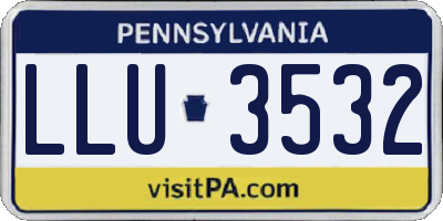 PA license plate LLU3532