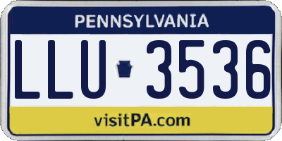 PA license plate LLU3536