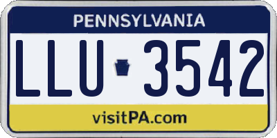 PA license plate LLU3542