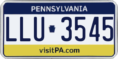 PA license plate LLU3545