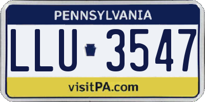 PA license plate LLU3547