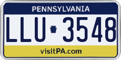 PA license plate LLU3548