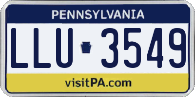 PA license plate LLU3549