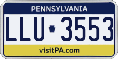 PA license plate LLU3553