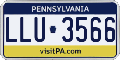 PA license plate LLU3566