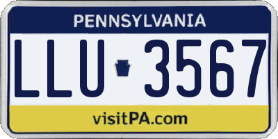 PA license plate LLU3567