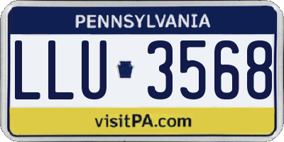 PA license plate LLU3568