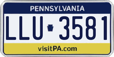 PA license plate LLU3581