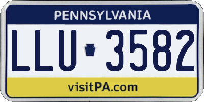 PA license plate LLU3582