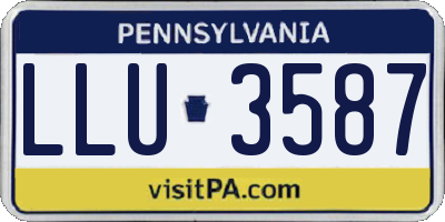 PA license plate LLU3587