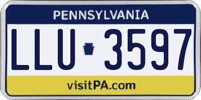 PA license plate LLU3597