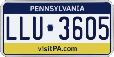 PA license plate LLU3605