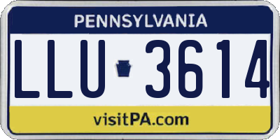 PA license plate LLU3614