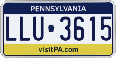 PA license plate LLU3615
