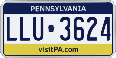 PA license plate LLU3624