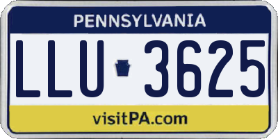 PA license plate LLU3625