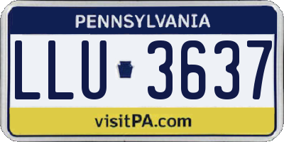 PA license plate LLU3637