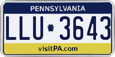 PA license plate LLU3643