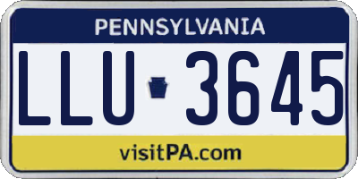 PA license plate LLU3645