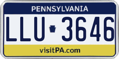 PA license plate LLU3646