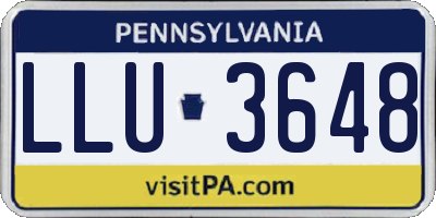 PA license plate LLU3648