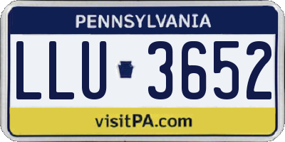 PA license plate LLU3652