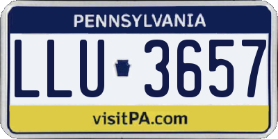 PA license plate LLU3657